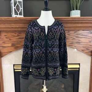 NorthStyle Women's Wool‎ Blend Full Zip Nordic Cardigan Sweater Size Small